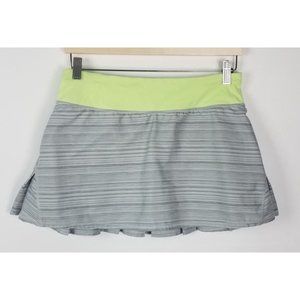 Lululemon Women's Sz. 6 Pacesetter Lime Green & Grey Active Skirt